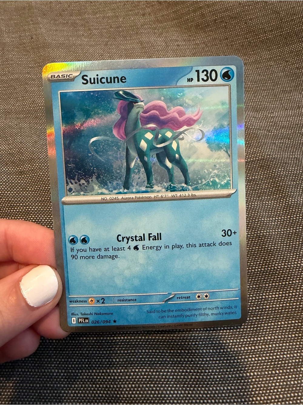 Suicune Pokémon Holo Card